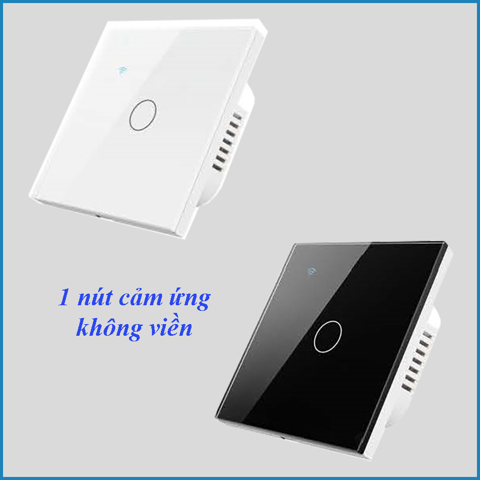 Công tắc cảm ứng thông minh Wifi KNX Smart Home, 1 nút mặt kính trắng hoặc đen không viền, chuẩn EU