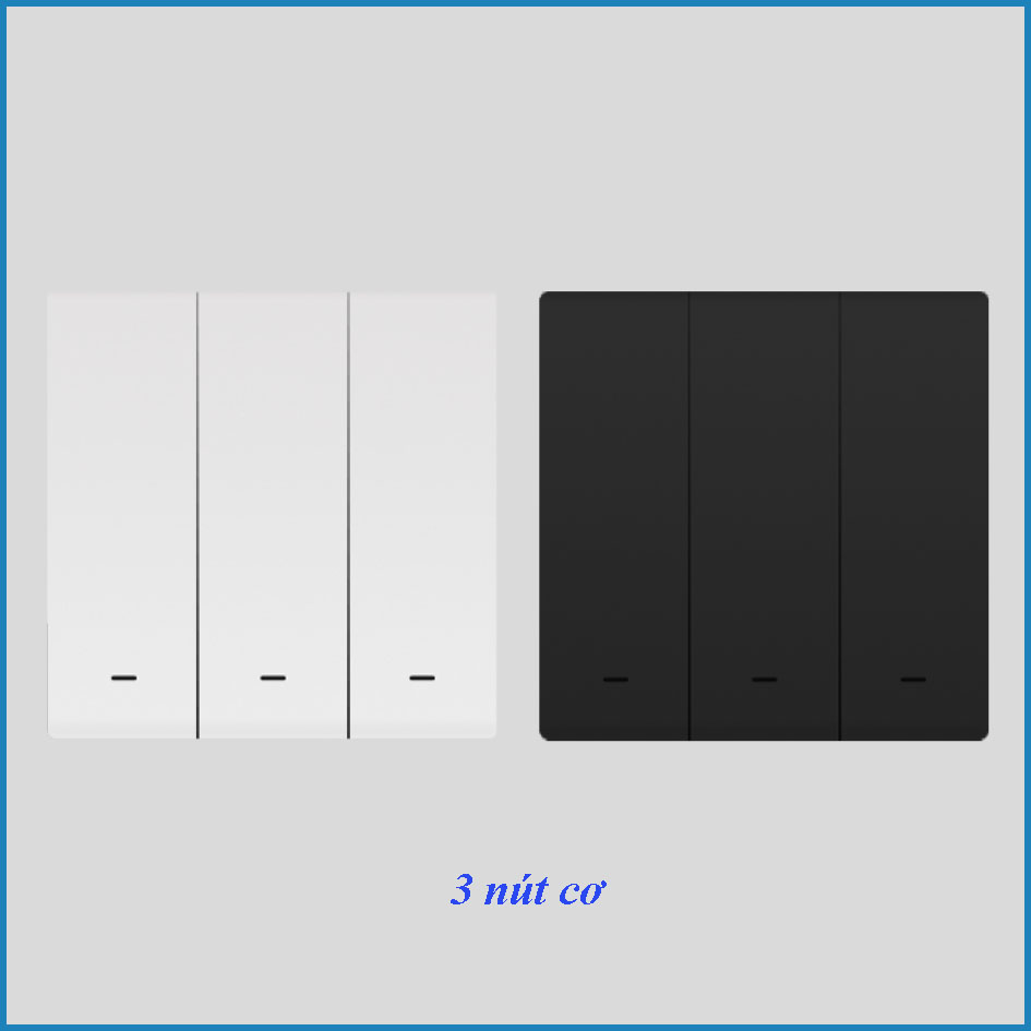 Công tắc cơ thông minh Wifi KNX Smart Home 3 nút nhấn nhả trắng hoặc đen chuẩn EU